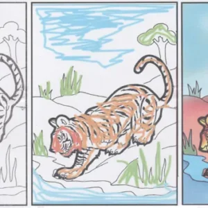 coloring book – 4 way (animal) mini