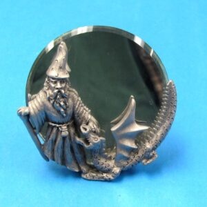 spoontiques pewter wizard and dragon mirror #7397