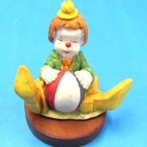 vintage davar ceramic clown figurine sitting with ball