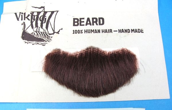 vintage human facial hair moustache & beard costume theater accessory made in korea