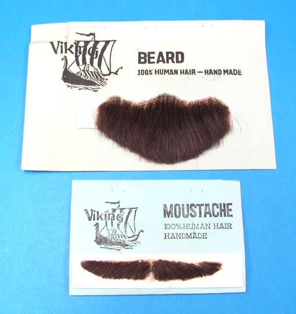 vintage human facial hair moustache & beard costume theater accessory made in korea