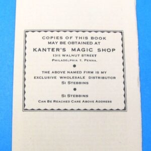 vintage si stebbins card tricks and the way they are performed
