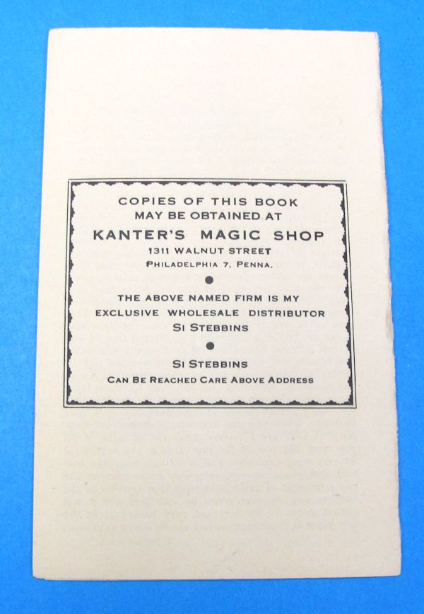 vintage si stebbins card tricks and the way they are performed