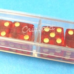 vintage crisloid red lucite trick dice set with case