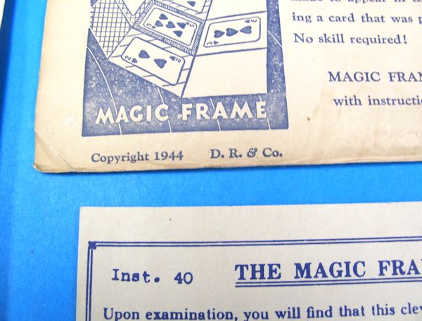 vintage 1944 magic frame from d. robbins & company