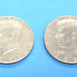 1981 kennedy half expanded shell with matching date real half