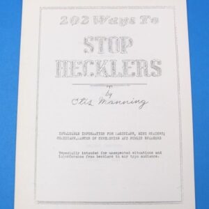 202 ways to stop hecklers by otis manning