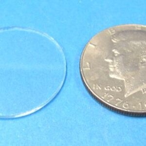 50 cent size glass disc for vanishing coin in glass of water with 1993 half dollar