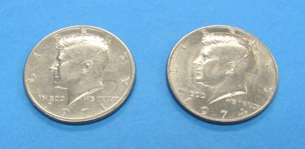 pair of kennedy half dollar non expanded shell coins
