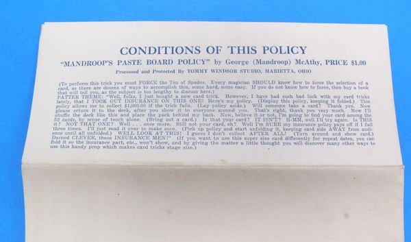 mandroop's pasteboard insurance policy tommy windsor & george mcathy