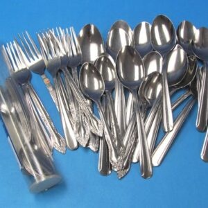 misc. lot of 40 metal spoons & forks for bending