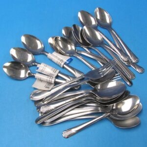misc. lot of 39 metal spoons & forks for bending