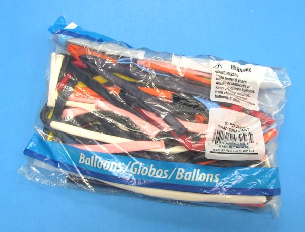 balloon pump with partial bag of qualatex balloons