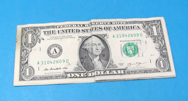 real one dollar bill to real 100 dollar bill (magnetic)