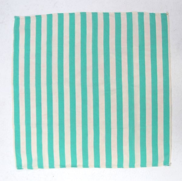 green lined handkerchief for use with a reel