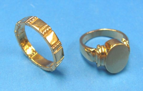 pair of himber rings (1 wedding and 1 signet)